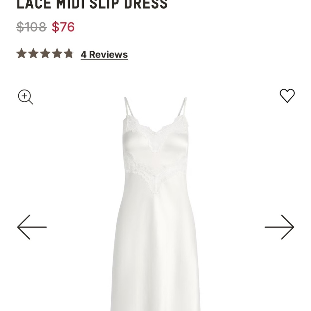 SKIMS White Lace Trim Chemise